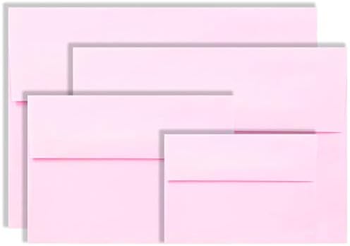 Envelopes de tamanho rosa A1 de tamanho 50 em caixa para 3 3/8 x 4 7/8 cartões de resposta, convites, anúncios de