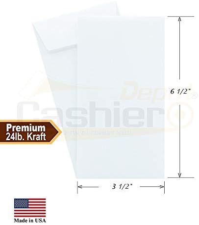 50 Depot de caixa 7 Coin/Cash/Peças pequenas envelopes, 3 1/2 x 6 1/2, Peel & Seal, Premium 24lb. Papel, 50/caixa