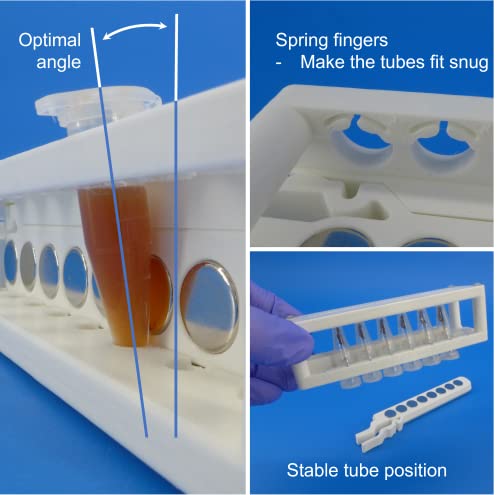 Rack magnético para DNA, purificação de RNA; Para tubos de centrífuga de 1,5 ml