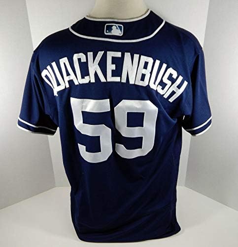 2017 San Diego Padres Quackenbush #59 Game Usado Jersey da Marinha - Jerseys MLB usados ​​para MLB usados