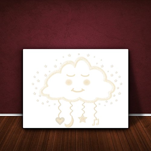 Sentir boa arte de cara sólida grossa, Design Dream Cloud Pequeño - 30 x 20 cm bege