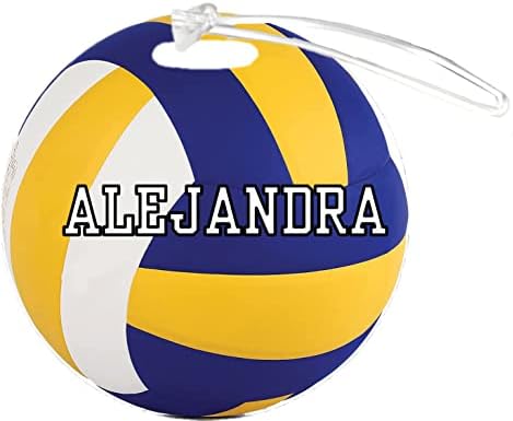 Volleyball Alejandra personalizável 4 polegadas reforçadas de bagagem plástica Tag Adicione qualquer número ou qualquer nome