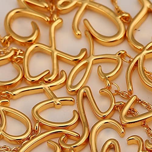 Colares iniciais cursivos de Ornapeadia para mulheres meninas, 18K Gold preenchido com o monograma personalizado Nome de letra de colar