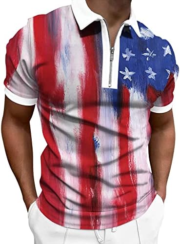 Miashui tee moda masculina 3d impressão digital com zíper de lapela de manga curta camisa casual camisa de camisa