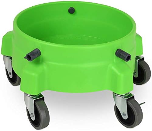 Liquid X Original Bucket Dolly - Lime Green com rodízios cinza de 3 - rodas maiores para manobras mais suaves