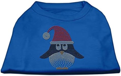 Mirage Pet Products 8 Santa Penguin Rhinestone Dog Shirt, X-Small, Blue