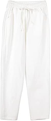 Calças listradas de Miashui para mulheres Casual Mulheres verão Alta cintura Algodão Palazzo calça curta larga para mulheres casuais