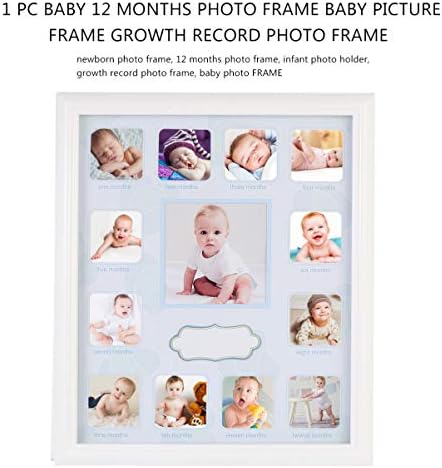 Besportble 12 meses foto azul bebê menino 12 meses quadro fotográfico primeiro aniversário de memória imagem moldura