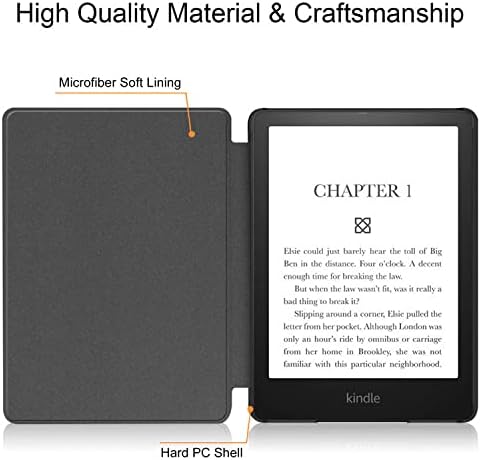 Case para a nova capa de couro de 6,8 de 6,8 - capa de couro PU com despertar/sono automático - se encaixa na Kindle Paperwhite Signature Edition, Escola de Fish