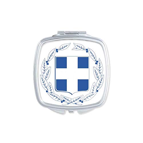 Grécia Europa Europa emblema nacional espelho portátil compacta maquiagem de bolso de dupla face de vidro