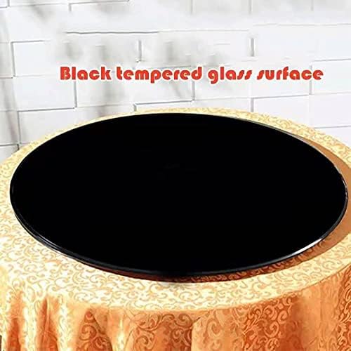 Mesa de jantar de vidro temperado preto Placa giratória preguiçosa Susan Placa rotativa Redonda de bandeja de bandeja de bandeja Placa de servir para mesa de jantar cozinha jantar
