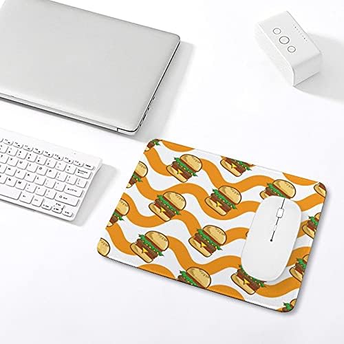 Hamburger Padrão Mouse Pad Gaming Mousepad Tapete de borracha com desenhos e borda costurada