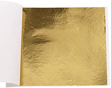 Folhas de folhas de ouro VGSEBA, 100pcs 3,15 x 3,35 B Papel de papel de papel de ouro para artesanato, móveis, decorações,