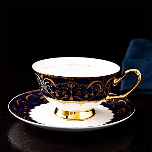 Houkai European 15pcs Bone fino China Design Conjunto de chá de porcelana de porcelana de porcelana de porcelana e pires de chá da tarde com design de linha de ouro