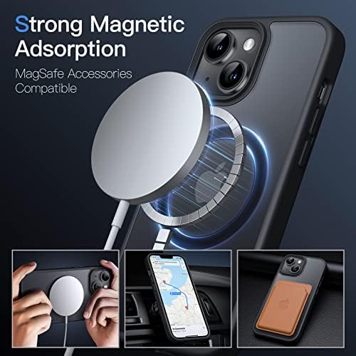 Caso magnético JETECH para iPhone 14 Plus de 6,7 polegadas compatíveis com magsafe, translúcido tampa de telefone