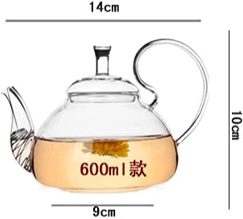 HAVEFUN KETTLE TEAPOT Kettle 600ml, bule de chá de vidro resistente ao calor