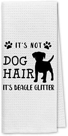 DiBor não é cabelo para cachorro é toalha de cozinha de beagle toalhas de prato pano de prato, silhueta de cachorro engraçado