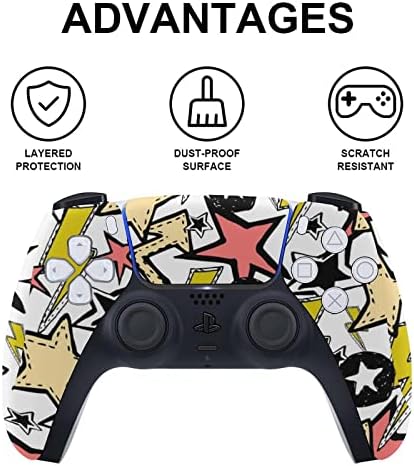 Rock n roll roll protetora capa de pele full wrap decal sticker compatível com console e controlador de edição digital PS5