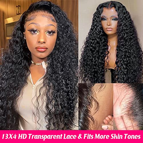 Firieya 13x4 Deep Wave Lace Front Wigs Cabelo humano 180% Densidade HD HD transparente Lace Frontal Human Wigs para mulheres
