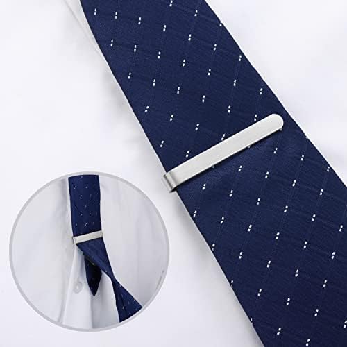 Hawson clipe de gravata skinny para homens de 2 polegadas de malha de clipe de barra, 1pcs/4pcs tie clip presente para