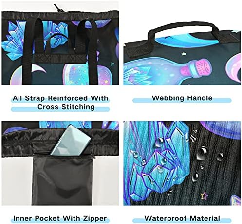 Glass de vidro Bolsa de lavanderia pesada mochila com alças e alças de ombro Viagem Bolsa de roupa com tração de tração Dirty Clothes Dirt