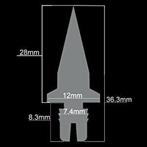 RtrhinOtuning 20pcs 7,4 mm/0,29 polegada porca de pico de roda Lips porcas Acessórias de roda Peças Brilhas de roda de plástico preto ABS para roda de roda de roda para orifício por 7,4 mm/0,29