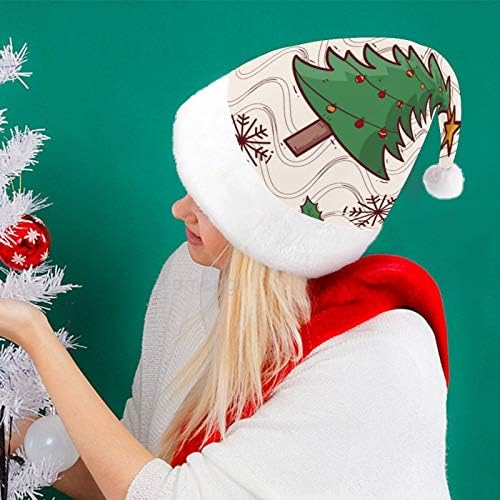 Natal Papai Noel, estrelas em árvores de Natal lanternas de Natal chapéu de férias para adultos, com conforto unissex