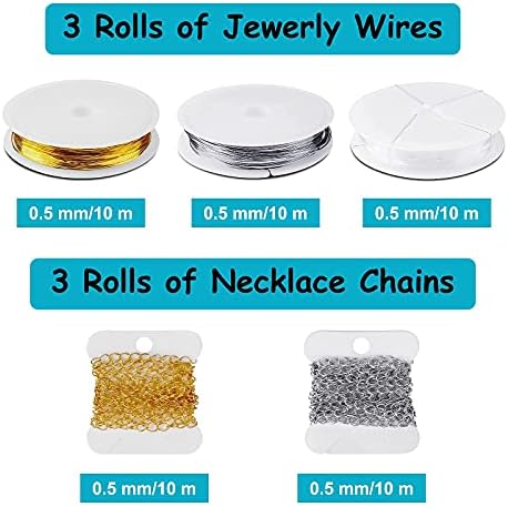 Kit de jóias eawongee para adultos, jóias fabricando suprimentos com ferramentas de jóias, anel, kit de fabricação de pulseiras