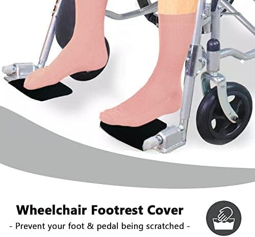 Tampa de apoio para cadeira de rodas idosa, protetor de placa não deslizante, almofada de descanso de perna macia para impedir que o pé e o pedal sejam arranhados, 1 par