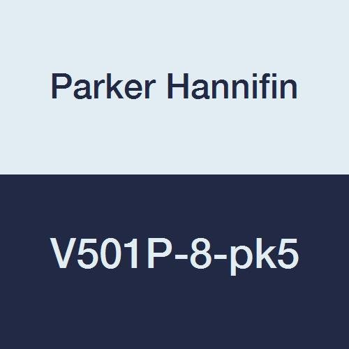 Parker Hannifin V501P-8-PK5 Válvula de esfera industrial, latão, vedação PTFE, 600 psi, rosca feminina de 1/2