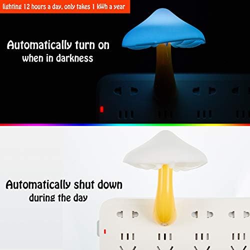 Mudder 2 Sensor de embalagem LED Mushroom Night Light Plug em lâmpada inteligente Mini Luzes noturnas de cogumelo