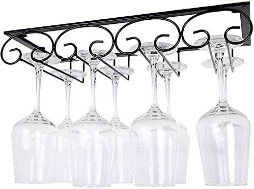 Dvtel Wine Glass Rack Rack de vinho casa de vinho Rack de vidro pendurado de cabeça para baixo, cátele de vinhos rack ornninents_60 × 20cm Racks de Stemware