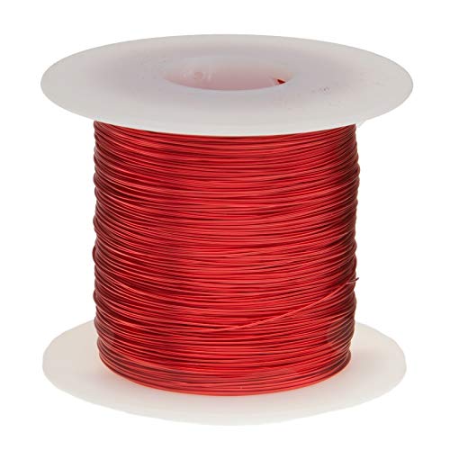 Fio de ímã, fios de cobre esmaltados pesados, 23 awg, 8 oz, 313 'comprimento, 0,0249 de diâmetro, vermelho