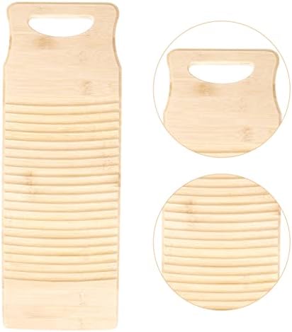 Patkaw Washboard Bamboo Washboard 50x18x1.8cm Placa de lavagem para lavar roupas para lavar roupas para lavar a roupa de lavagem com manuseio para lavagem de roupas para lavagem de roupas para a prancha de lavagem da escola em casa quadro de madeira