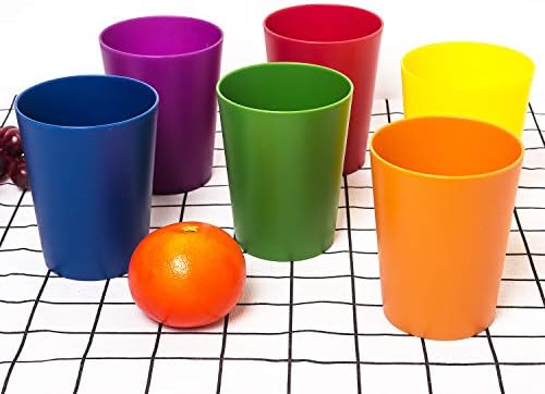 Kx-ware 18 onças de copos de plástico bebendo copos, conjunto de 12 multicolor-lava-louça, lava-louças, livre de BPA