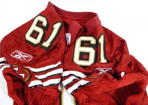 2003 San Francisco 49ers #61 Jogo emitido Red Jersey 48 DP28705 - Jerseys não assinados da NFL usada