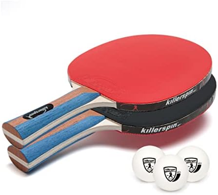 Conjunto de jato de Killerspin 2 Conjunto premium, tênis de mesa com 2 pingue -pongue e 3 bolas de pingue