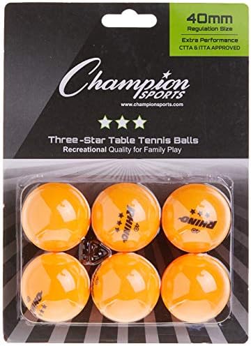 Bolas de tênis de mesa de 3 estrelas Champion Sports - várias cores