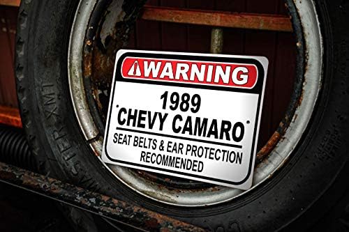 1989 89 Chevy Camaro Seat Belt Recomendado Recomendado Sinal de carro, sinal de garagem de metal, decoração de parede, sinal de carro GM - 10x14 polegadas