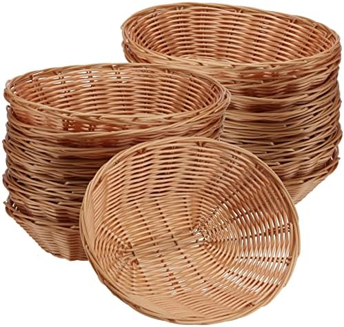 Mouyat 20 pacote de 9 x 6 x 2,3 polegadas cesta de pão oval, cestas de presentes de pequenos frutos, cestas de pão vazias de