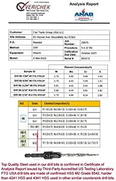 FTG USA Wood Countersink Drill Bit Bit Set 5 PC Contrilhando Bit 4, 6, 8, 10, 12, com dúzia de broca cônica de substituição