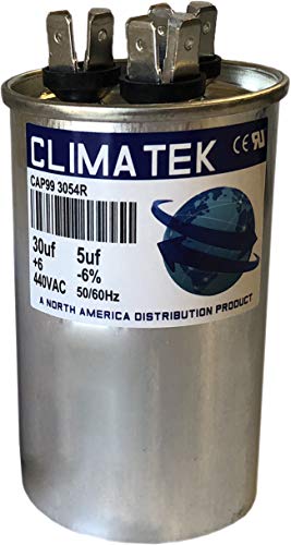 Capacitor redondo de Climatek-se encaixa no Rheem 43-101665-60 | 30/5 UF MFD 370/440 VOLT VAC