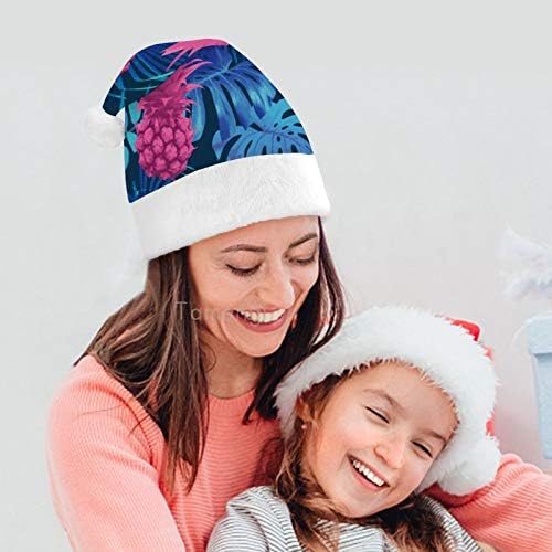 Chapéu de Papai Noel de Natal, Chapéu de Férias de Natal de abacaxi colorido para adultos, Hats de Natal de Festive Festive