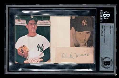 Duke Maas D.1976 Assinado Bas Auto 3x5 Index 1961 New York Yankees Baseball Champs - Bolalls autografados