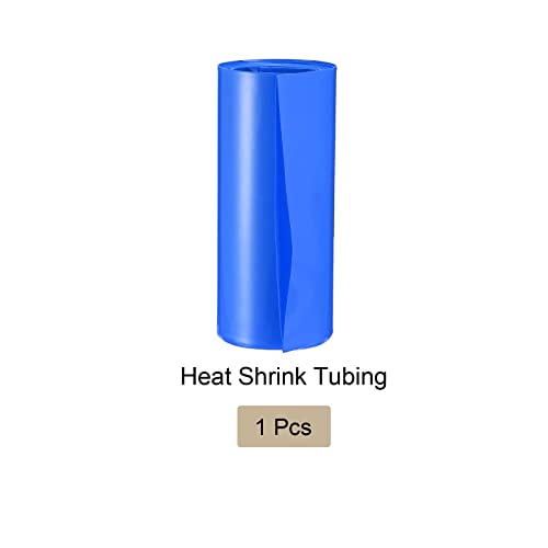 Tubo de tubo de encolhimento de calor do rebaixamento Bateria de PVC fino, [para 18650 elétrica, bateria de bricolage] - 85mm de 1 m de comprimento / azul / 1 pcs