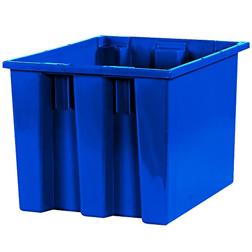 Aviditi Grande pilha plástica e recipientes de armazenamento de ninhos, 16 x 10 x 8-7/8 polegadas, cinza, para organizar