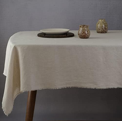 LinkSlove Home Toalhadas de linho puro para mesas de retângulo com franja, 55x90 polegadas de tabela de mesa para casamento,