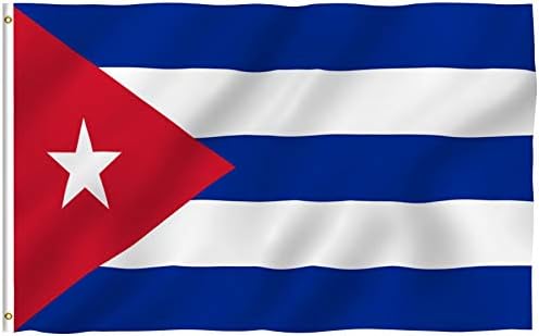 ANLEY BLAPAGEM DUPLO EMPERIADO RIP CUBA 3X5 FT - Cabeçalho de tela e resistência às rugas - a mais forte e mais longa bandeiras nacionais cubanas de 3x5 ft