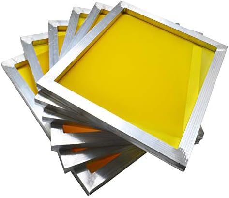 Intbuyy 6pcs 20 x24 Mesh de impressão de malha de impressão de malha de alumínio pré-esticada malha amarela)