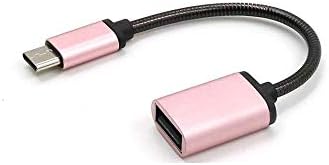 Metal USB C 3.1 tipo C masculino para USB fêmea OTG Data Sync Sync Converter Cable, ouro